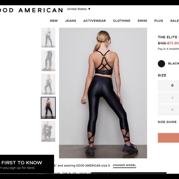 Good American athletic outfit size 1 - Picture 7 of 8